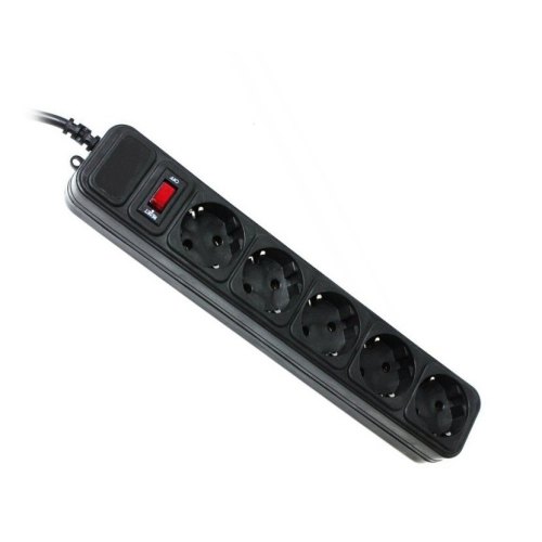 Мережевий фільтр, 1.8м, 5 розеток, Gembird (SPG5-G-6B), чорний