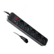 Мережевий фільтр Gembird SPG5-X-6B 5 розеток з 1.8 м кабелем для ДБЖ Black (SPG5-X-6B)