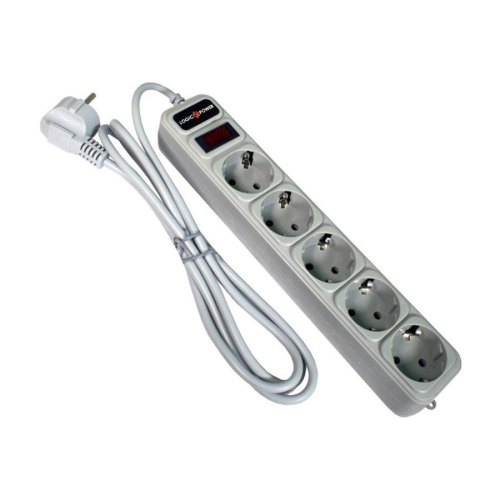Мережевий фільтр, 3м, 5 розеток, LogicPower LP-X5 (3301), сірий, RTL