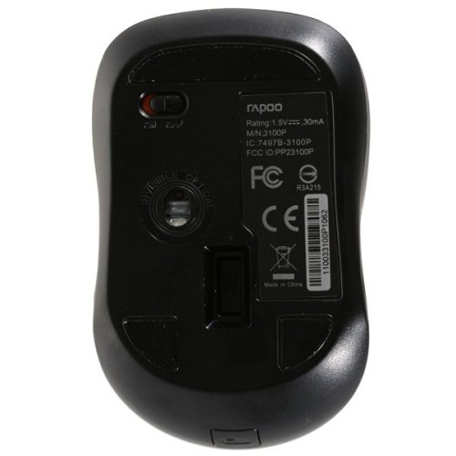 Мишка бездротова, Rapoo 3100p Black, оптична, бездротова (радіо), USB-нано, USB, BOX