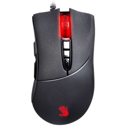 Мишка дротова ігрова, A4Tech Bloody (V3M USB), стандартна, не активована, оптична 3200dpi, 7кн+1кол, металеві накладки X'Glide, Black, підсвітлювання