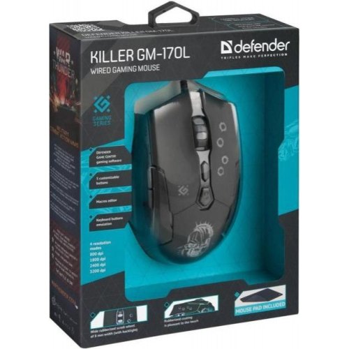 Мишка Defender Killer GM-170L USB Black (52170)