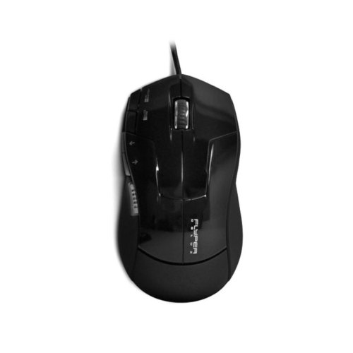 Мишка дротова, Flyper FDG-19 USB Black, стандартна, оптична 800-1600dpi, 7кн+1кол, чорний з LED підсвіткой