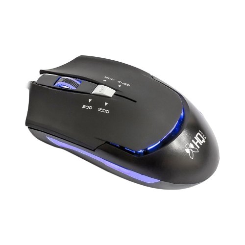 Мишка дротова, HQ-Tech HQ-MV G7 USB Black, ігрова, оптична 800-2400dpi, синя LED підсвічування, 4D, чорна