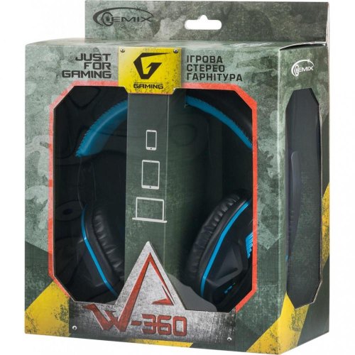 Ігрова гарнітура дротова, Gemix W-360 black/blue