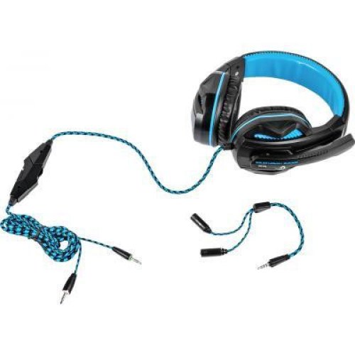 Ігрова гарнітура дротова, Gemix W-360 black/blue