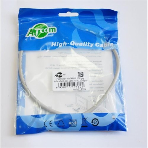 Патч-корд Atcom (9159) 0.5м UTP RJ45 Cat.5e сірий