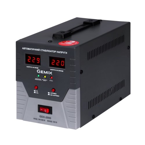 Стабілізатори напруги Gemix GDX-2000 Gemix Стабілізатор напруги релейний цифровий, 1400Вт