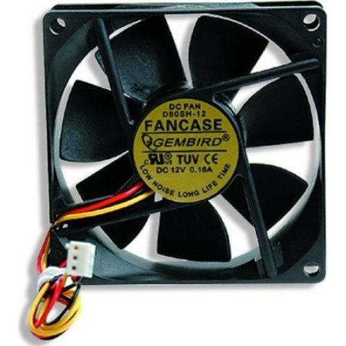 Кулер для корпусу, Gembird FANCASE 80х80мм, 3-pin mini роз'єм