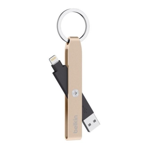 Кабель-брелок BELKIN USB 2.0 Lightning charge KEYCHAIN cable, Gold