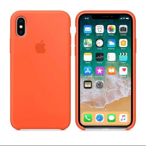 Чохол Apple Silicone Case 1:1 для iPhone X, Spicy Orange