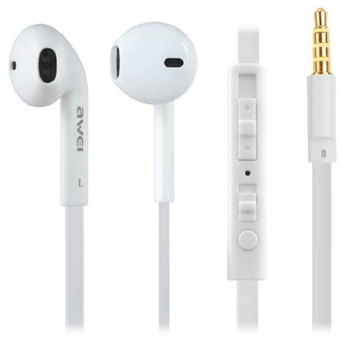 Навушники з мікрофоном (гарнітура), Awei ES-15Hi, White