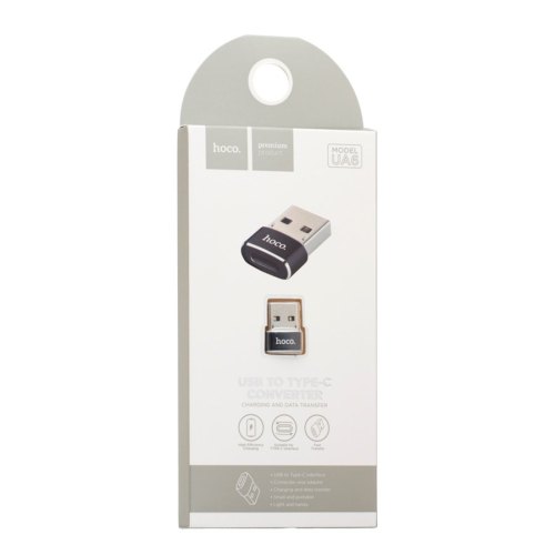 Перехідник Hoco UA6 (USB to Type-C), Black