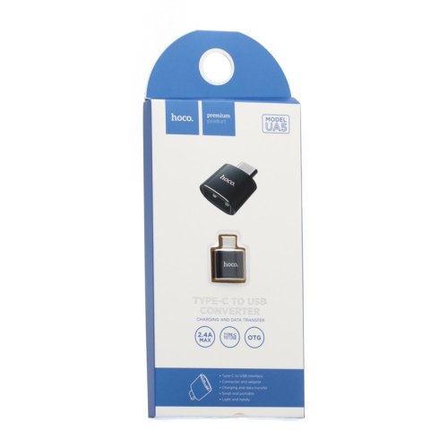 Перехідник Hoco UA5 (Type-C to USB), Black