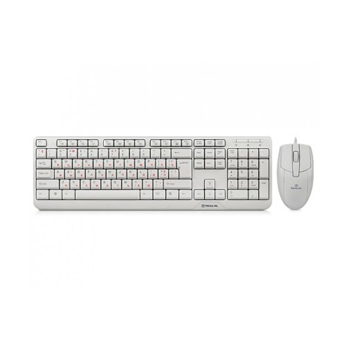 Комплект клавиатура + мышка REAL-EL Standard 505 Kit USB Белый (EL123100017)