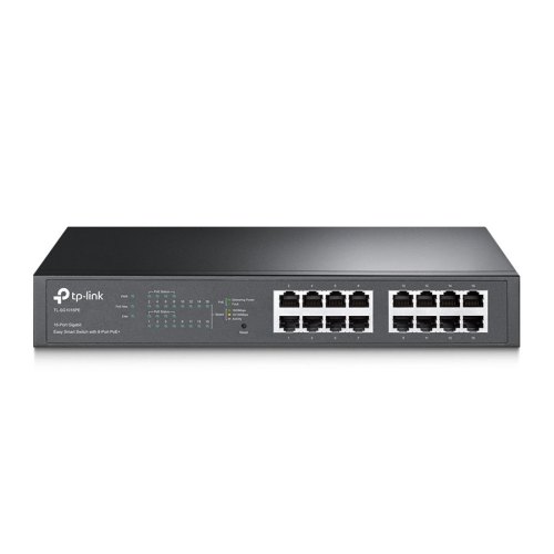 Комутатор TP-LINK TL-SG1016PE 16xGE/8xPoE+ 124.4 Вт EasySmart 13 1U