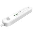 Мережевий фільтр, 2м, 3 розетки + 4 USB, ColorWay (CW-CHU34W), белый