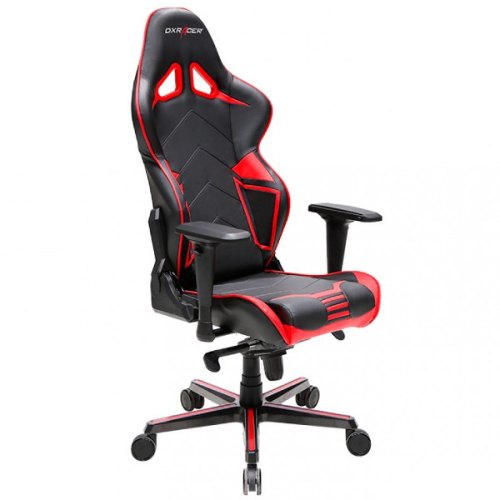Крісло для геймерів DXRACER RACING OH/RV131/NR (чорні/червоні вставки) PU шкіра, пластик. основа