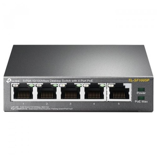 Комутатор TP-LINK TL-SF1005P 5xFE/4xPoE 56W некерований