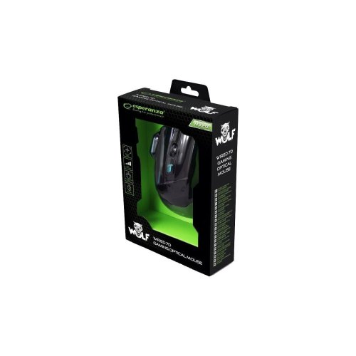 Мишка Esperanza Wolf USB Black Blue (EGM201B)