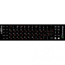 Наклейки на клавiатуру - Grand-X protection 68 keys Cyrillic orange, Latin white (GXDPOW), непрозорі