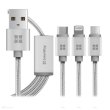 Кабель Colorway 3в1 (Lightning+MicroUSB+Type-C) Grey