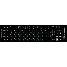 Наклейки на клавiатуру - Grand-X protected 68 keys UA green, Latin white (GXDGUA), непрозорі