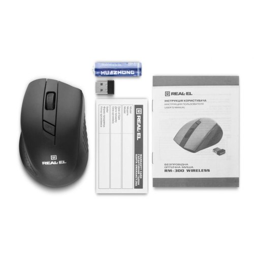 Мишка REAL-EL RM-300 Black Grey