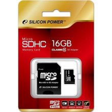 microSDHC карта 16GB Silicon Power class10 з SD адаптером (SP016GBSTH010V10SP)