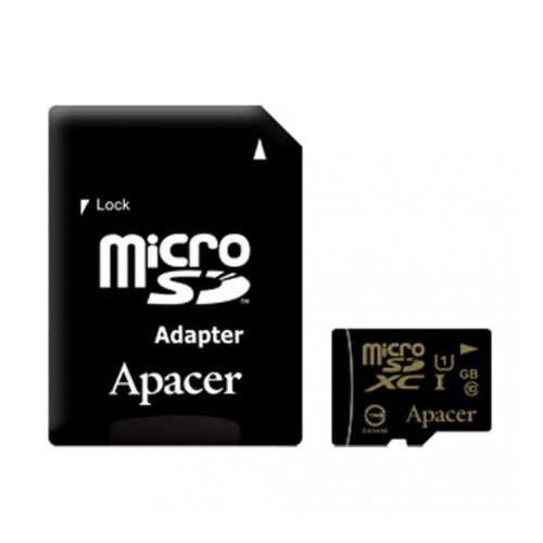 microSDXC карта 64GB Apacer class10 UHS-1 з SD адаптером (AP64GMCSX10U1-R)