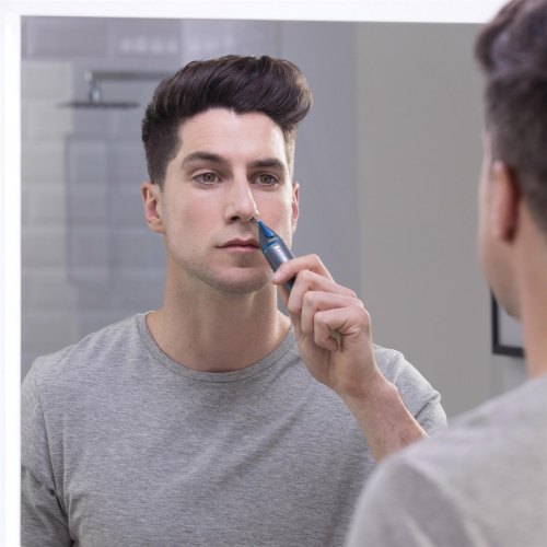 Тример Remington Nano Series, для носа та вух, ААх1, насадок-3, сталь, чорно-синій