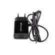 МЗП Grand-X USB 5V, 2,1A (CH-35B) 2USB із захистом від перевантаження + кабель microUSB, Black