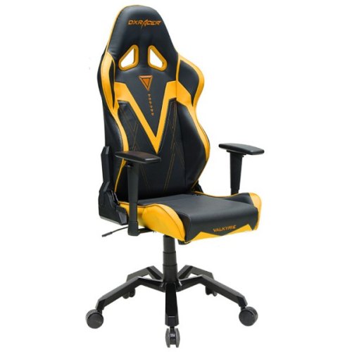 Крісло для геймерів DXRACER VALKYRIE OH/VB03/NA (чорні/жовті вставки) PU шкіра, AL основа