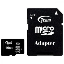 microSDHC карта 16GB Team class10 UHS-1 з SD адаптером (TUSDH16GCL10U03)