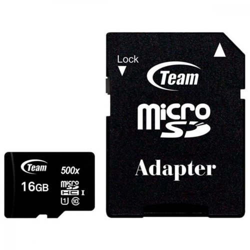 microSDHC карта 16GB Team class10 UHS-1 з SD адаптером (TUSDH16GCL10U03)