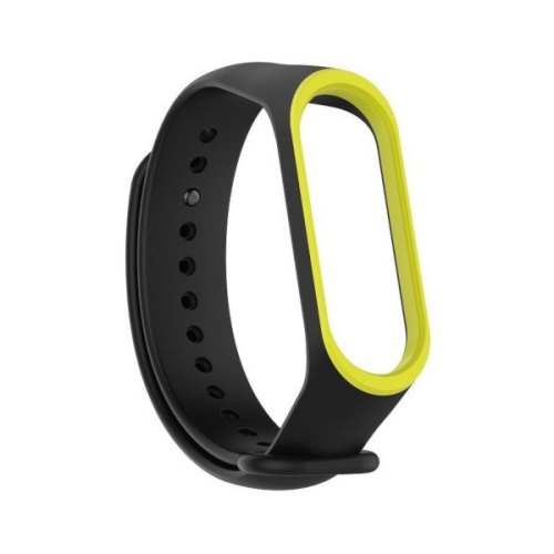 Браслет для Xiaomi Mi Band 4 / 3 (2-colors silicone strap) Black/Yellow