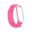 Браслет для Xiaomi Mi Band 4 / 3 (2-colors silicone strap) Pink/White