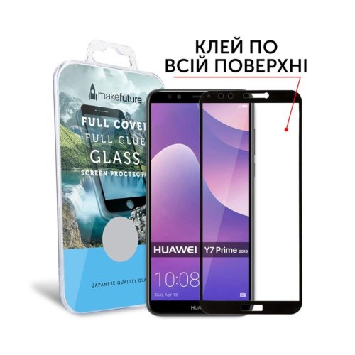 Захисне скло  MakeFuture Full Cover Full Glue для Huawei Y7 Prime 2018 Black
