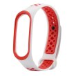 Браслет для Xiaomi Mi Band 4 / 3 (Sport silicone) White/Red