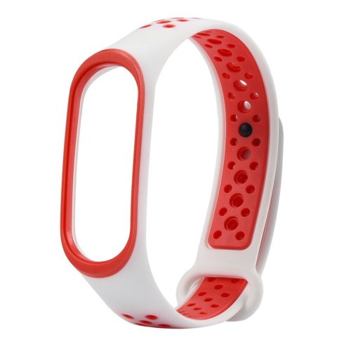 Браслет для Xiaomi Mi Band 4 / 3 (Sport silicone) White/Red