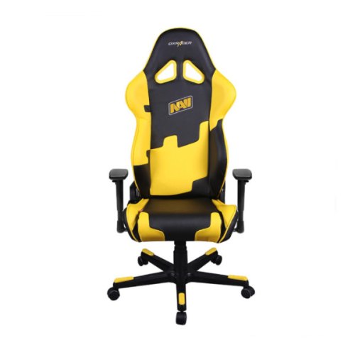 Крісло для геймерів DXRACER RACING OH/RZ21/NY/NAVI (чорні/жовті вставки) PU шкіра, AL основа