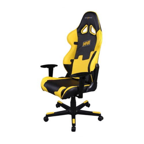 Крісло для геймерів DXRACER RACING OH/RZ21/NY/NAVI (чорні/жовті вставки) PU шкіра, AL основа