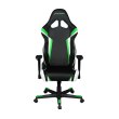 Кресло для геймеров DXRACER RACING OH/RZ288/NEW(черное/зеленые и белые вставки)