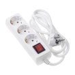 Мережевий подовжувач, 2Е 3XSchuko з вимикачем 3G1.5*3M, білий (2E-U03ESM3)