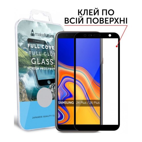 Захисне скло  MakeFuture Full Cover Full Glue для Samsung J4 Plus / J6 Plus 2018 (J415 / J610) Black