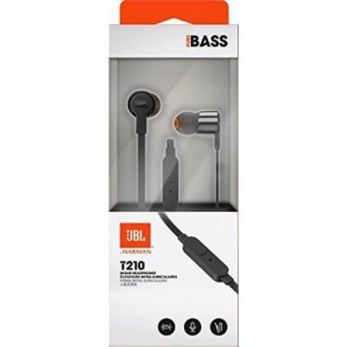 Навушники з мікрофоном (гарнітура), JBL T210 (JBLT210BLK) Black
