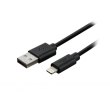 Кабель 2E USB 2.0 to Lightening Cable Single Molding Type, Black,1m