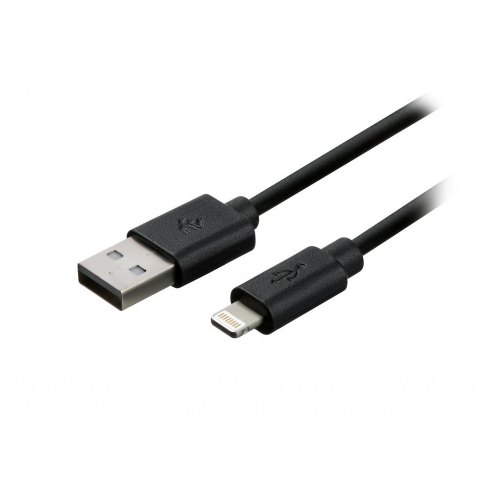 Кабель 2E USB 2.0 to Lightening Cable Single Molding Type, Black,1m