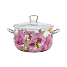 Каструля Турція емаль Орхідея 4,0л (15116)