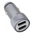 АЗП Grand-X  3,1A, 12-24V, 2USB  (CH-07DG) dark grey metallic